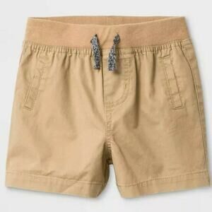 Cat & Jack Baby Boys' Pull-On Twill Drawstring Chino Shorts Tan 12M NWT